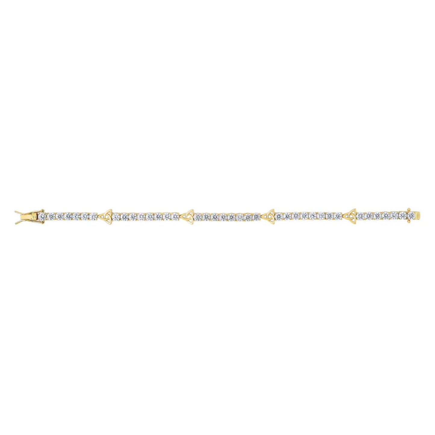Gold bracelet with diamond accents on a white background