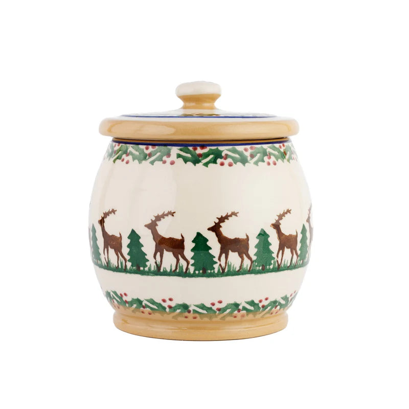 Small Round Reindeer Jar - Nicholas Mosse