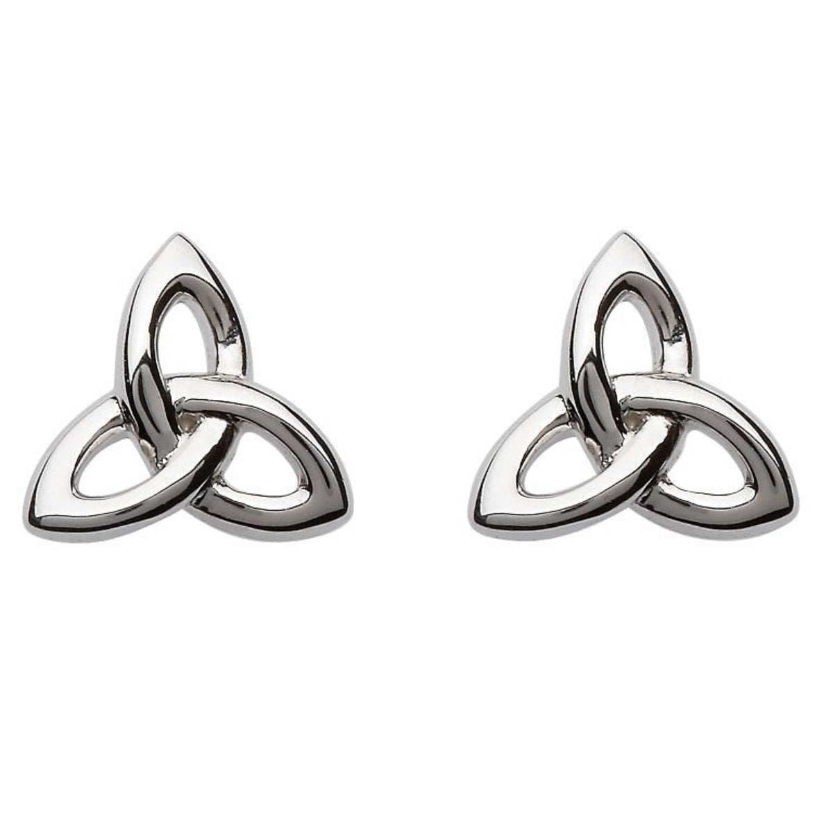 A pair of sterling silver Celtic trinity knot stud earrings.