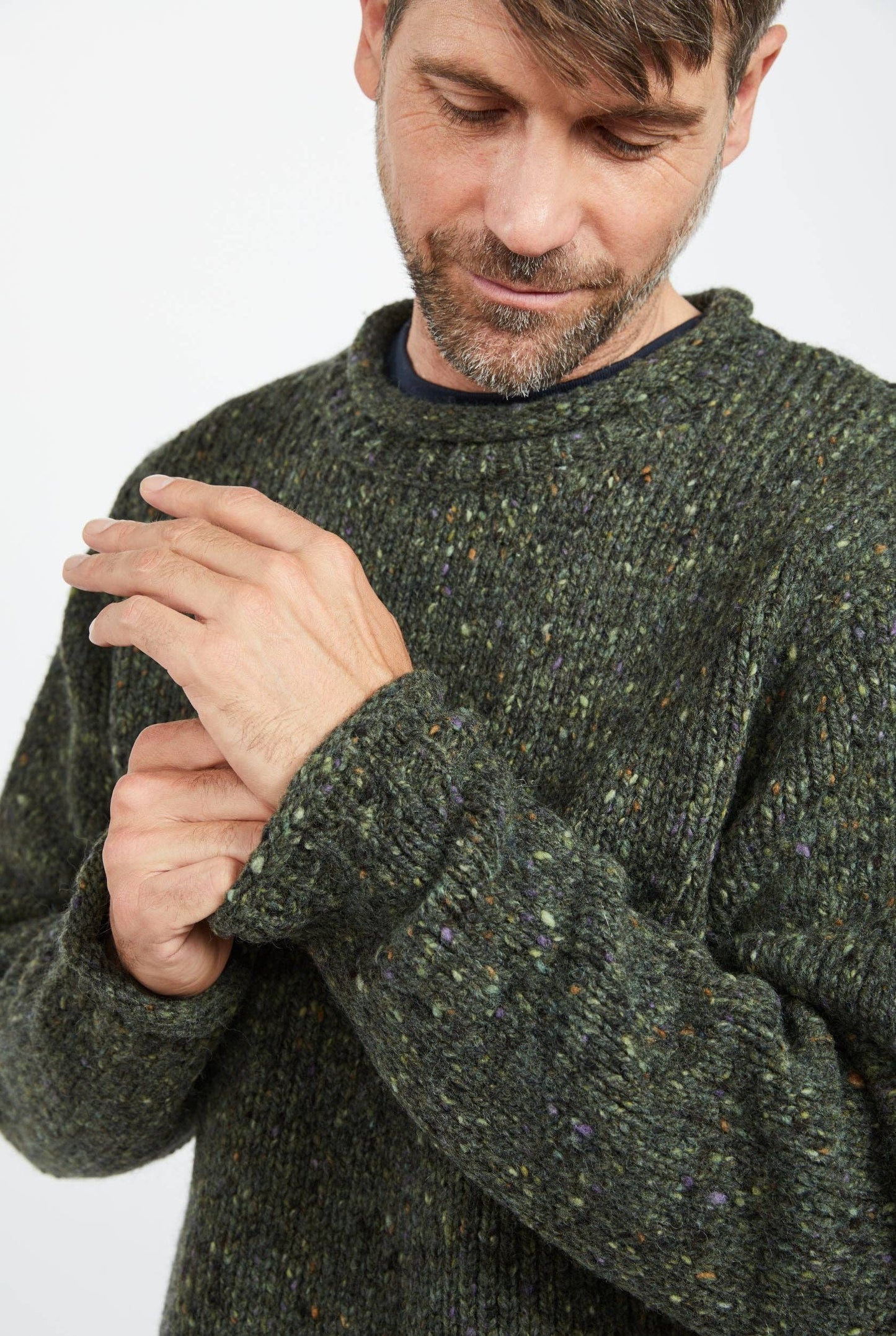 Raheen Tweed Roll Neck Men's Sweater