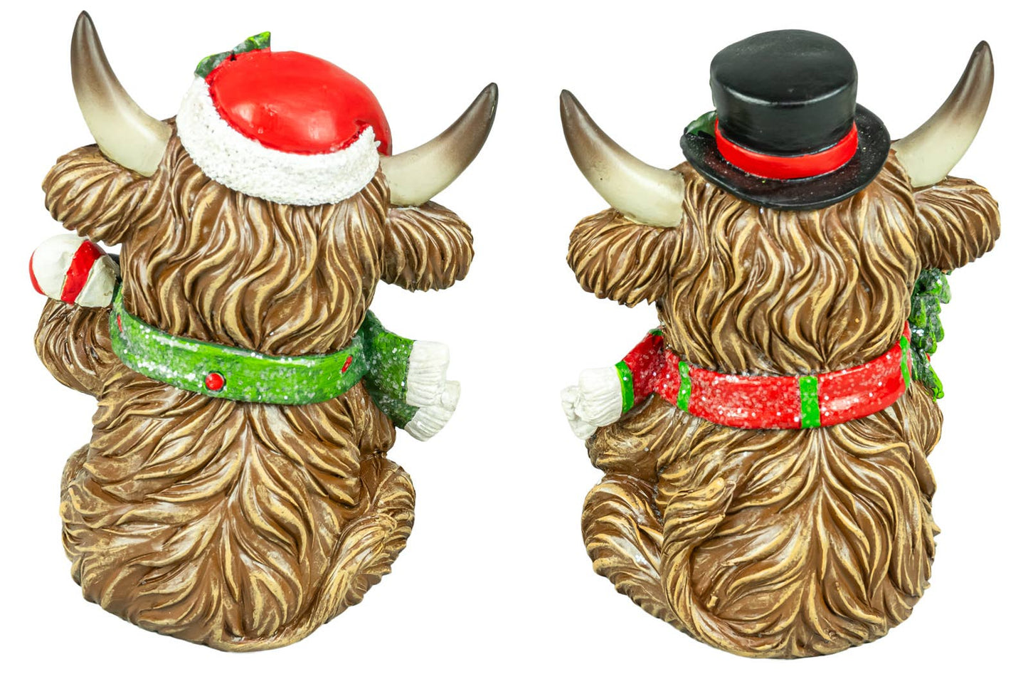 Holly Jolly Christmas Highland Cow 6" Sitter