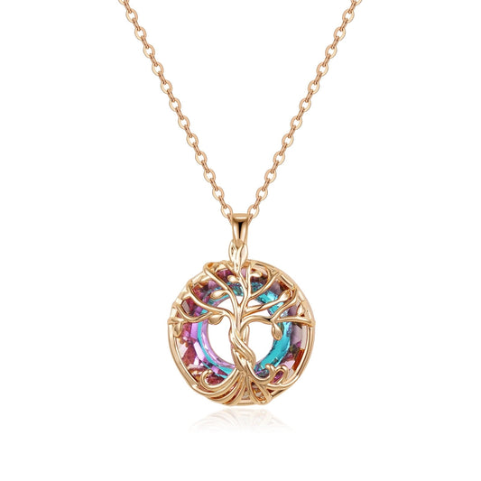 Tree of Life Glass Pendant Necklace