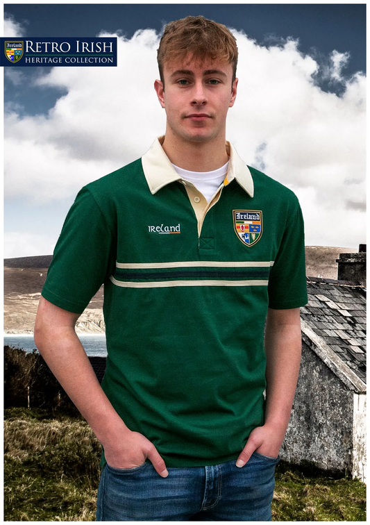 Men's Retro Irish Rugby Shirt  - Short Sleeve