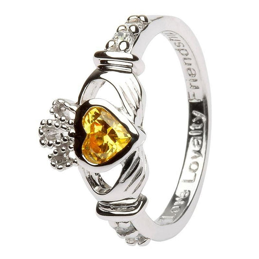 November Claddagh Birthstone Ring