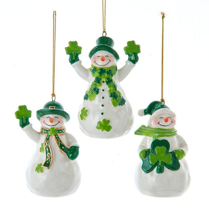 Porcelain Irish Snowman Ornament