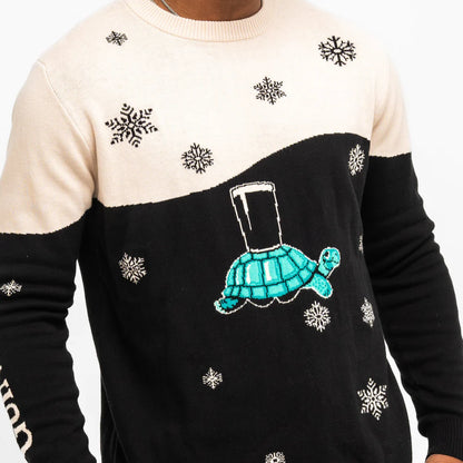 Guinness Holiday Black and Cream Tortoise Sweater