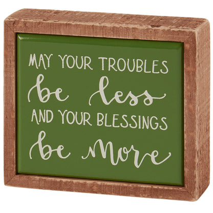 May Your Blessings Be More Box Sign Mini