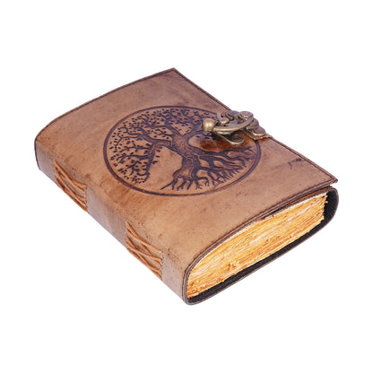 Tree of Life in Circle Leather Embossed Journal