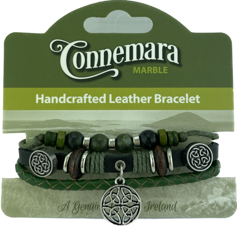 Connemara Charm Leather & Marble Hippy Bracelet