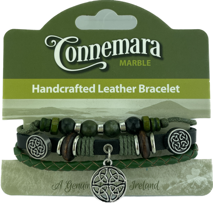Connemara Charm Leather & Marble Hippy Bracelet