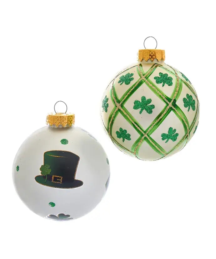 80MM SILVER/LT GREEN ST PATRICK BALLS 6P