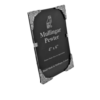 Mullingar Pewter picture frame with decorative border on a white background