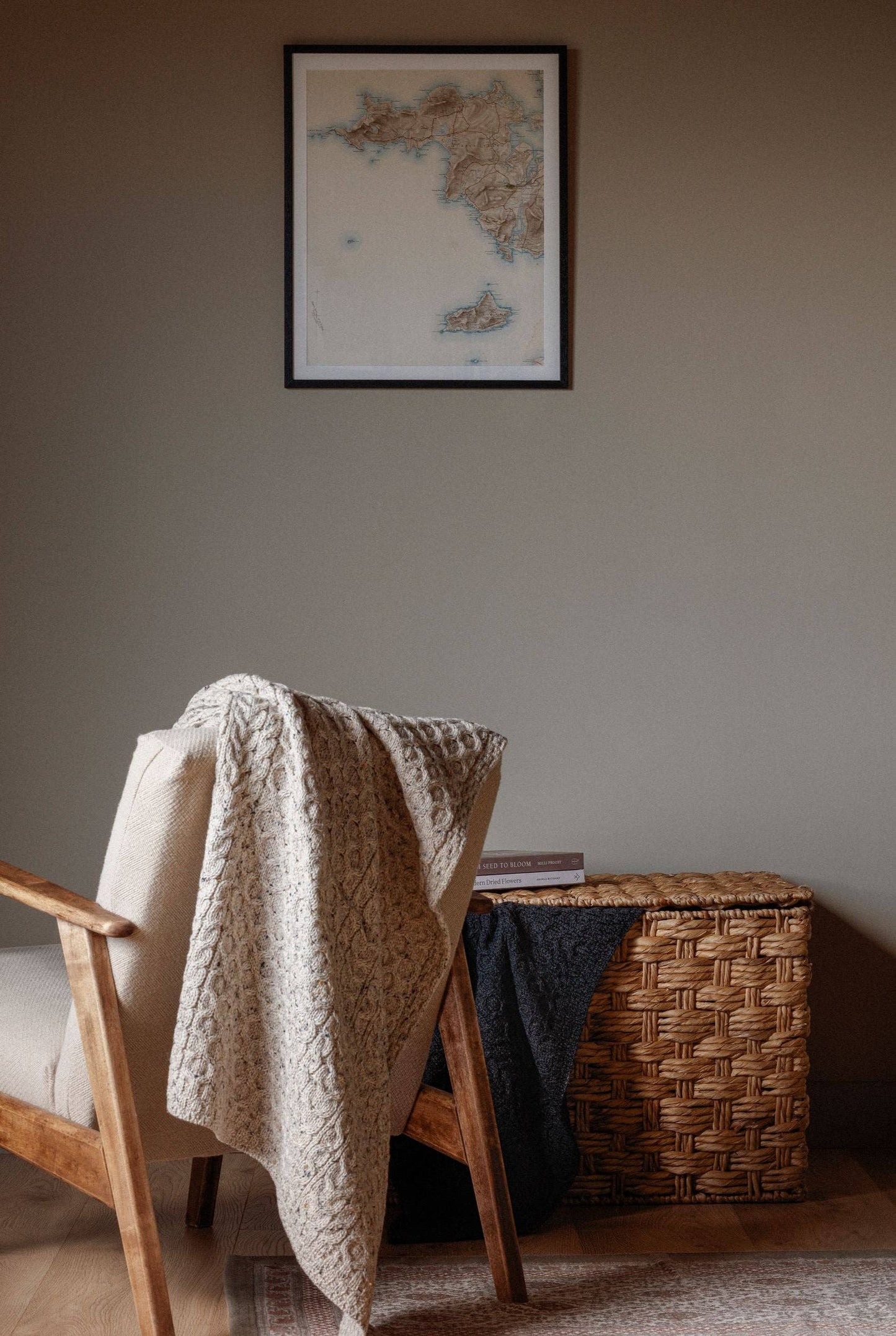 Bertra Aran Classic Wool Blanket -  Flecked Oat