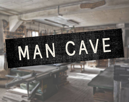 Man Cave Black Door Metal Sign Plaque