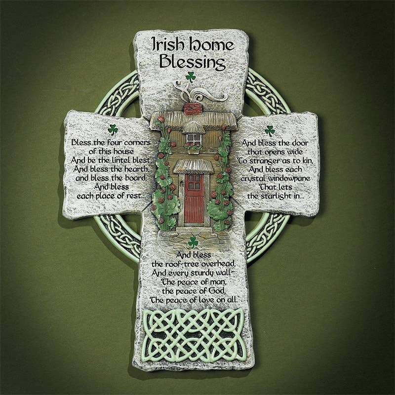 Irish Home Blessing Wall Cross Plaque