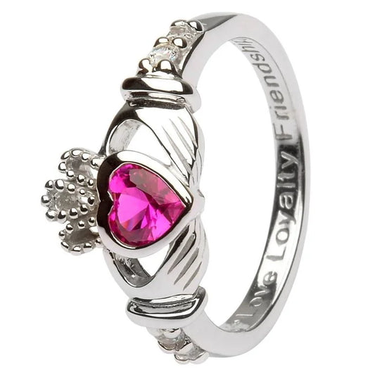 July Claddagh Birthstone Ring