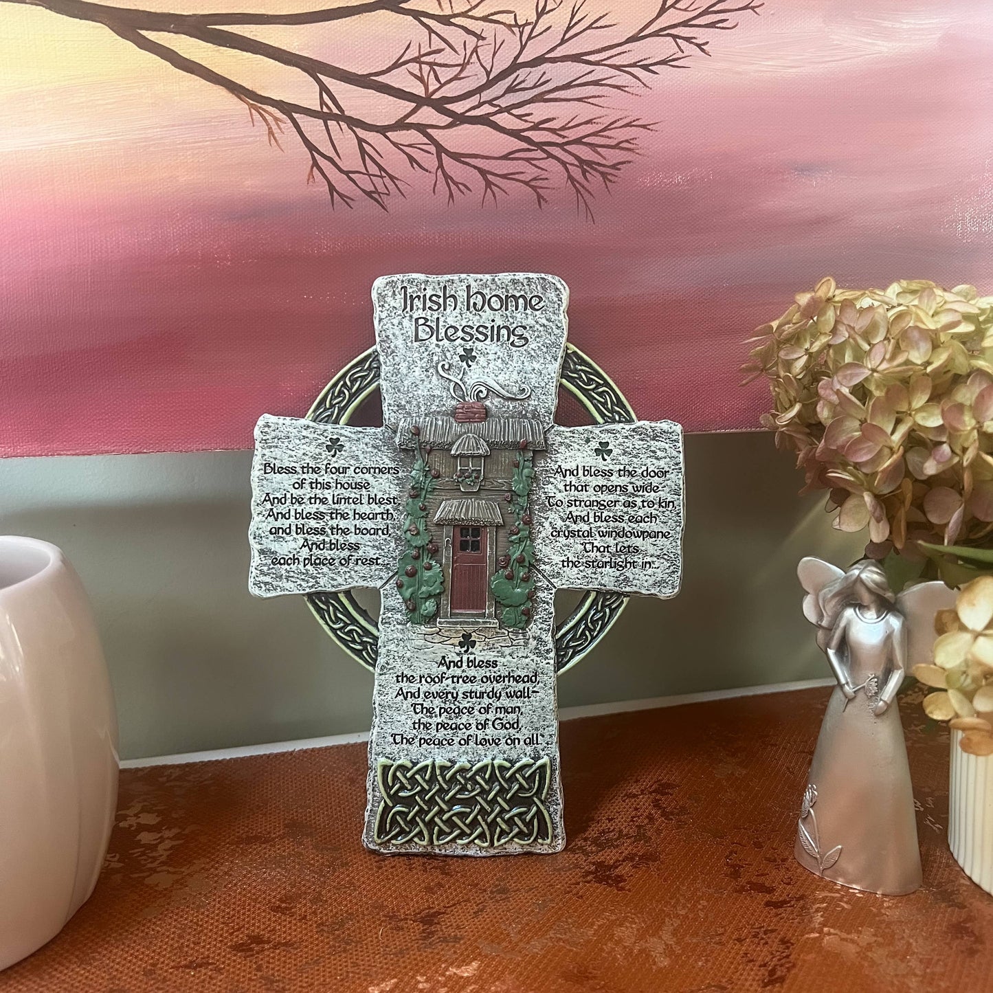 Irish Home Blessing Wall Cross Plaque