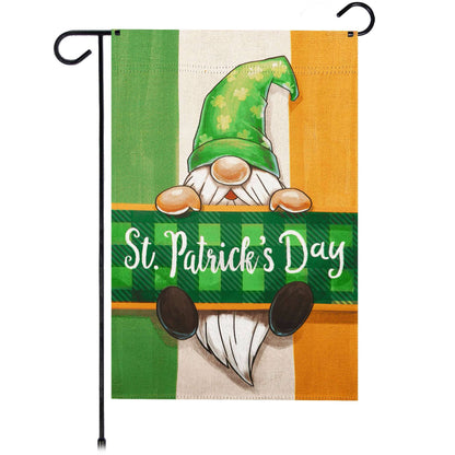 Happy St. Patrick’s Day Gnome Irish Flag Garden Flag 12x18