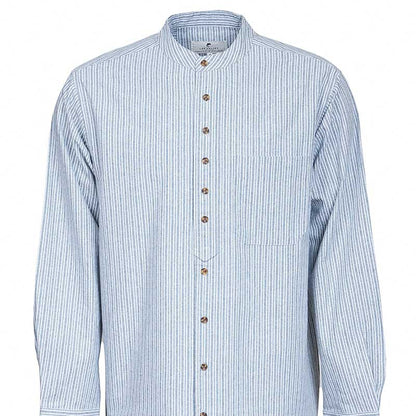 Grandfather Shirt Vintage Ivory Pin Stripe on Grey