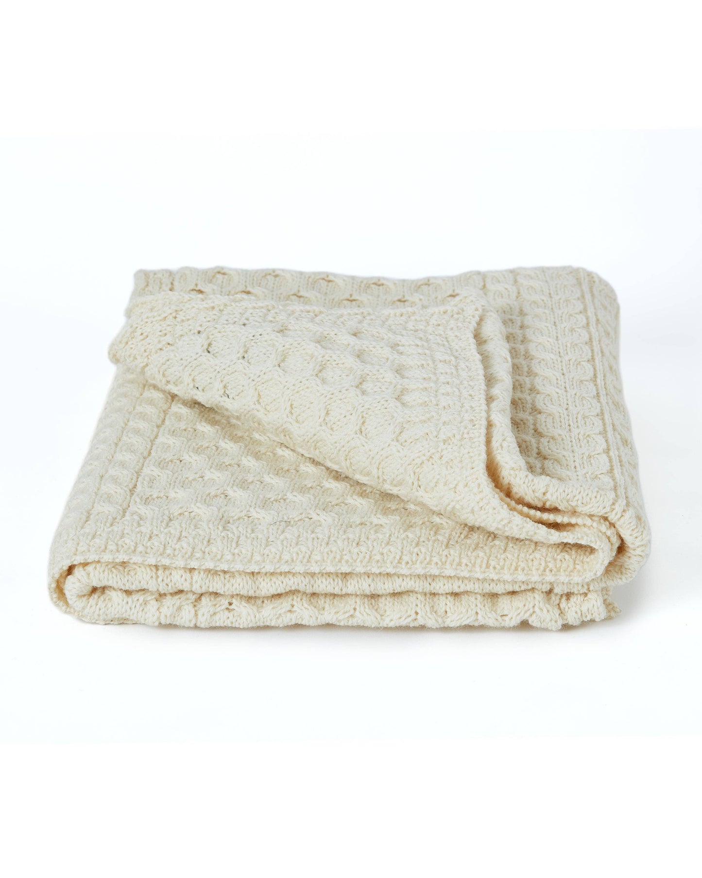 Bertra Aran Classic Wool Blanket - Cream