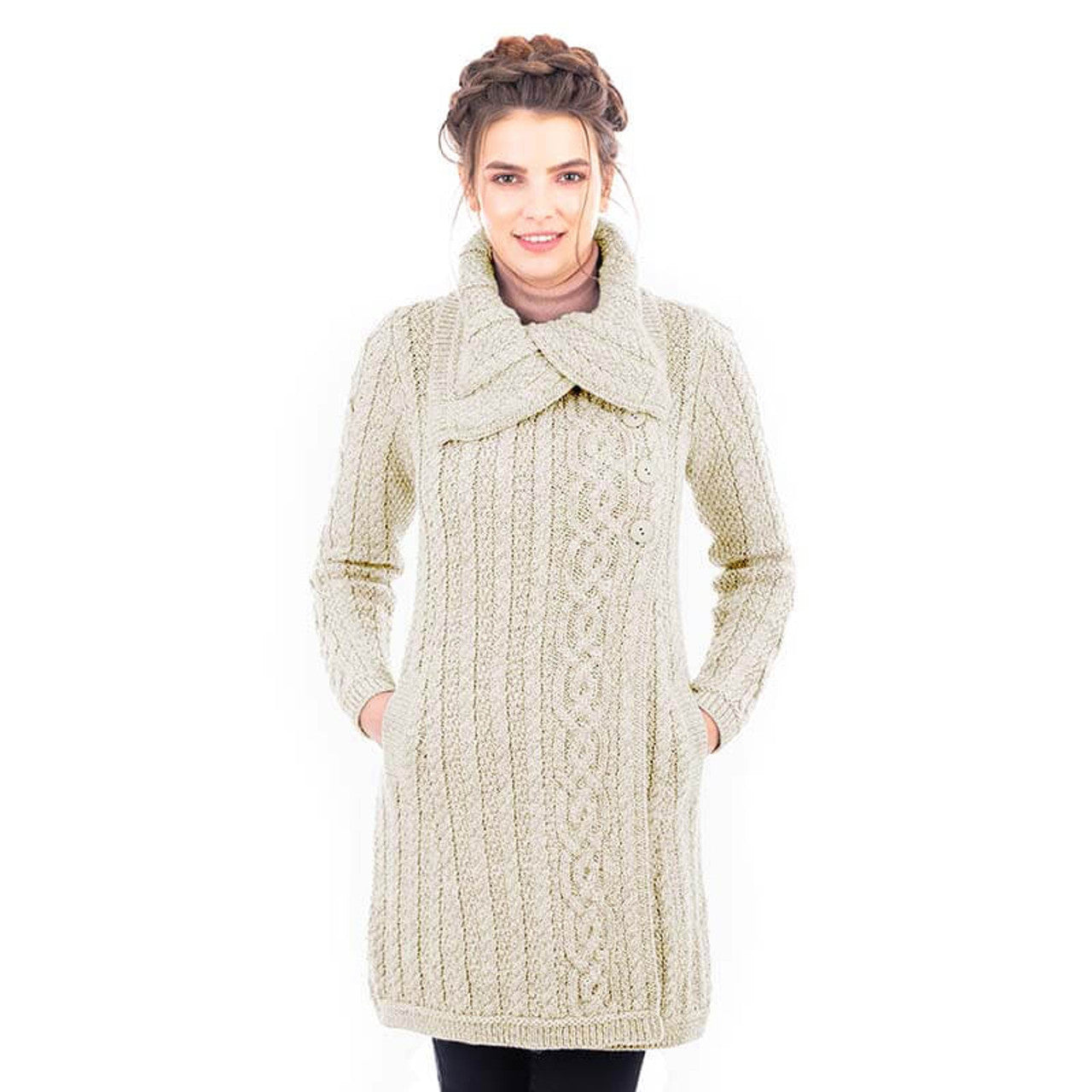 Ladies Buttons Collar Coat