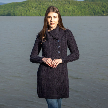 Ladies Buttons Collar Coat