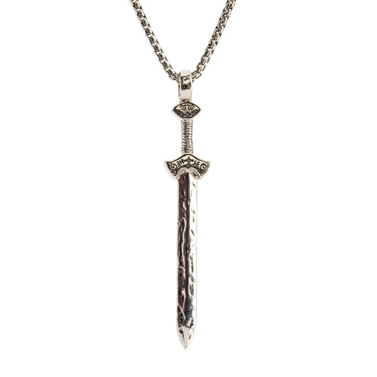 Silver and Sword Pendant Large