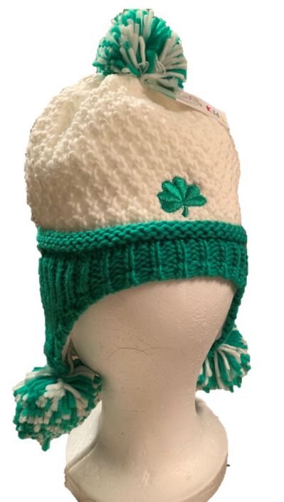 Child - Green And White Knit Cap