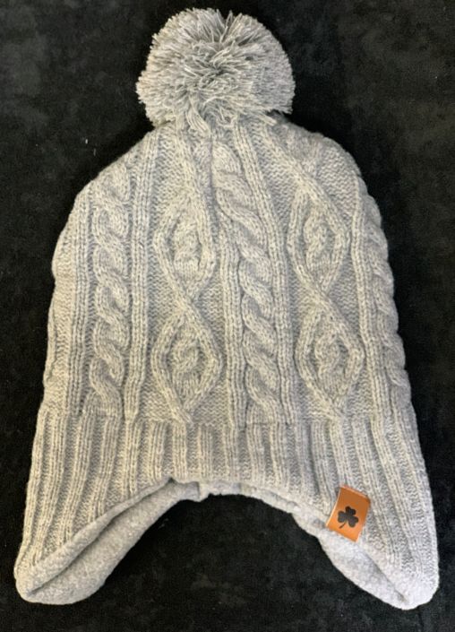 ADULT GREY ARAN KNIT CAP