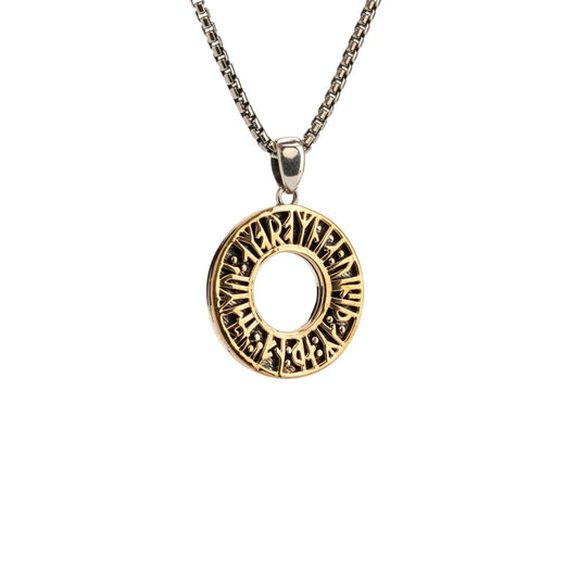 Silver and Bronze Viking Rune Pendant 'Love'