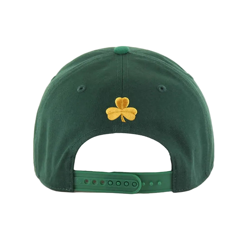 Green cap with a yellow clover emblem on a white background