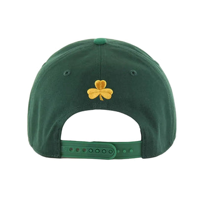 Green cap with a yellow clover emblem on a white background