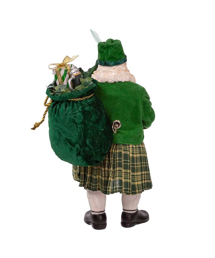 Back view of bagpiper Santa
