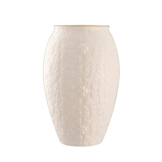 White textured vase on a white background
