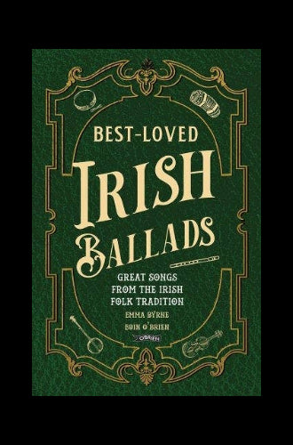 Book cover of 'Best-Loved Irish Ballads' with decorative elements on a green background