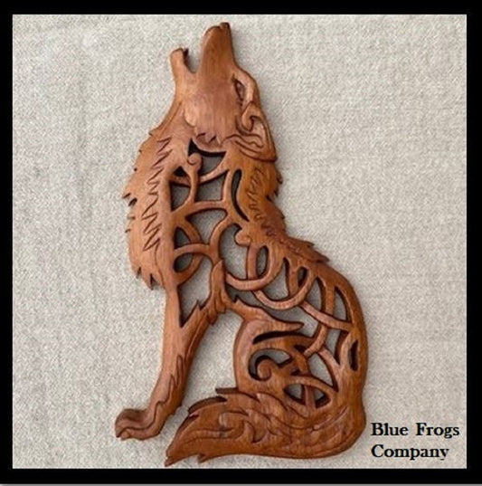 Howling Wolf Carving