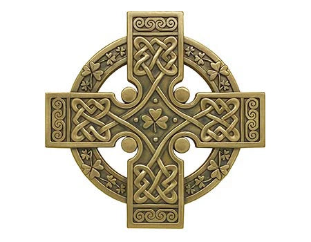 Bronze Shamrock Cross - Wall Plaque