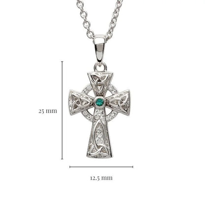 Celtic Trinity Knot Cross Adorned With Crystals