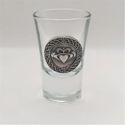 Mullingar Pewter Glass Shot with Irish Pewter Embellishment