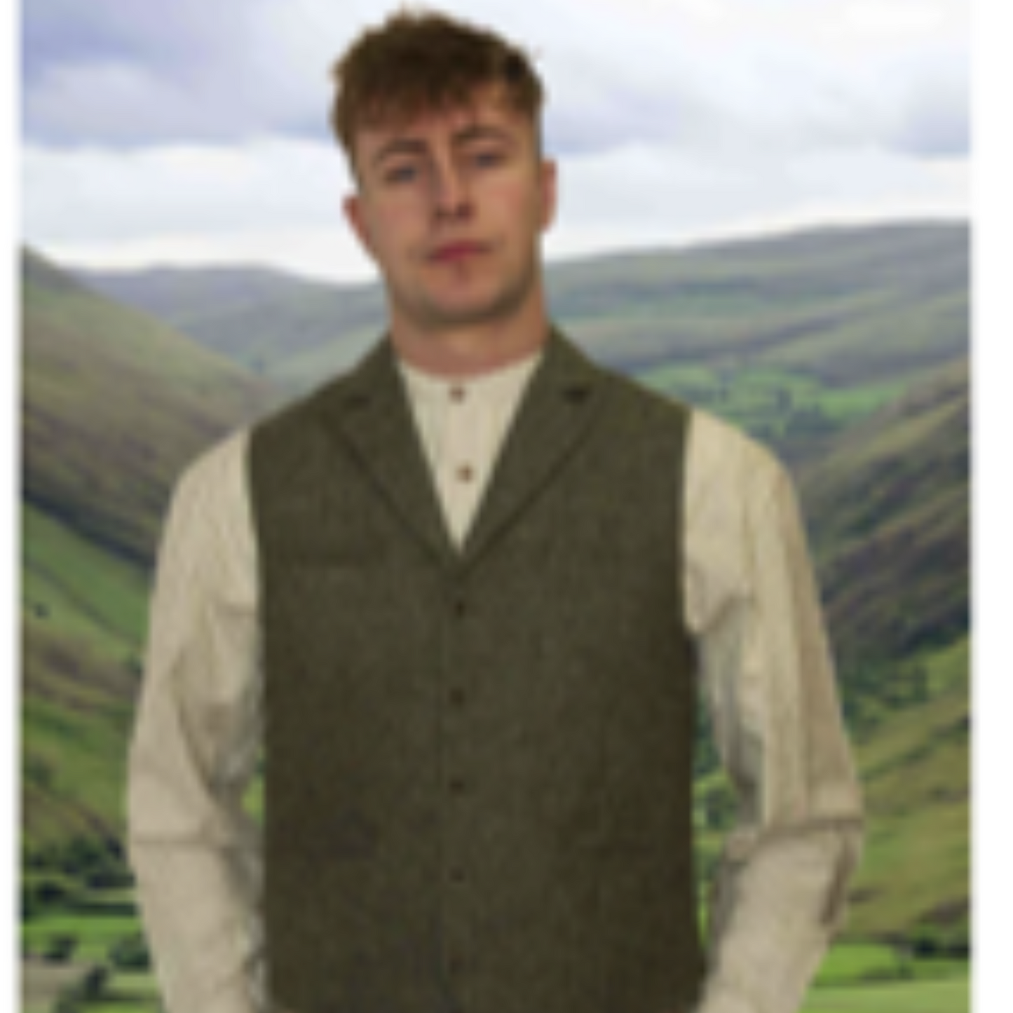 Collared green waistcoat