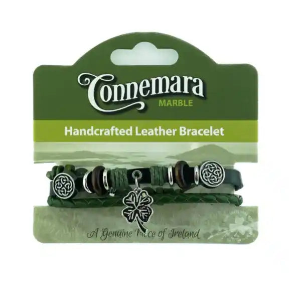 Connemara Marble Leather Charm Bracelet