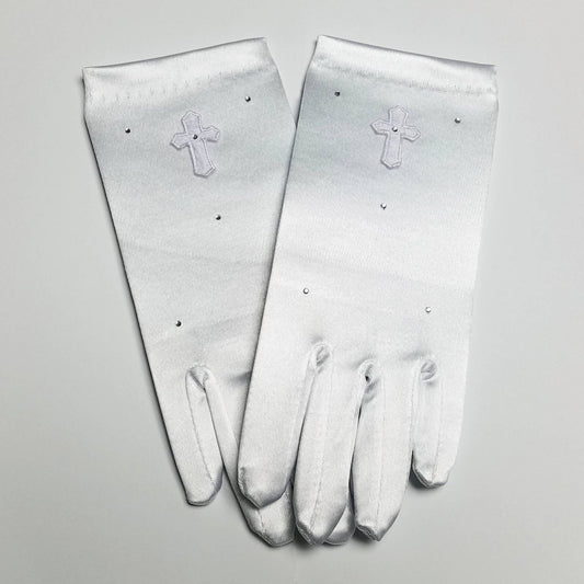 First Communion Satin Girl's Gloves