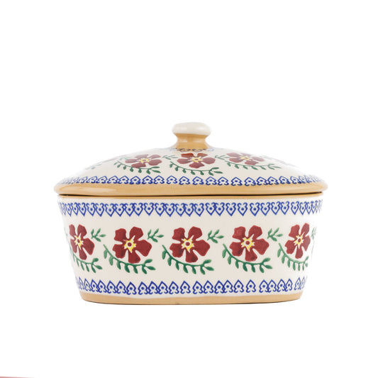 Old Rose Covered Butterdish