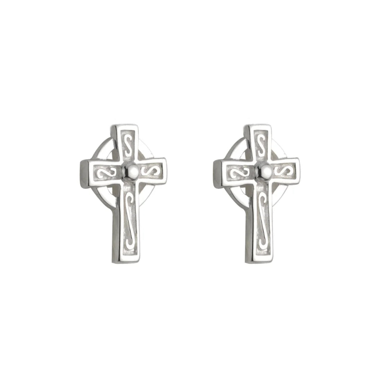 Cross post earrings