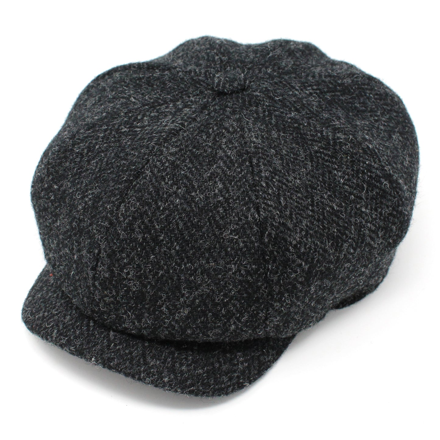 Dark gray newsboy cap on a white background