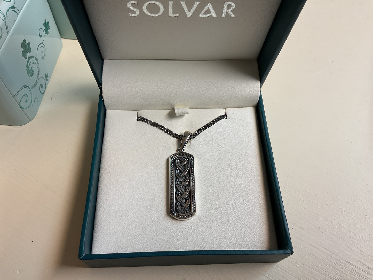 S46454 - Solvar Silver Oxidized Celtic Ingot Pendant