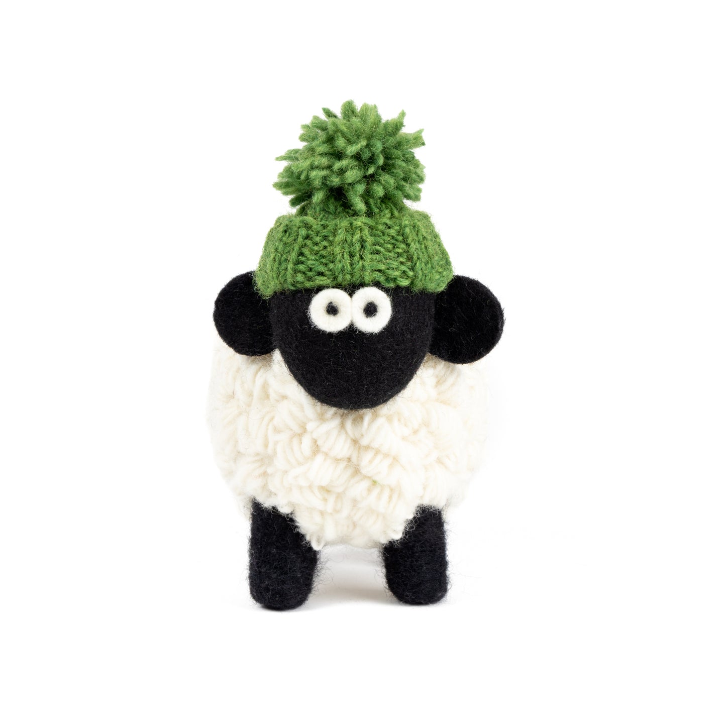 Extra Large Collectible Knitted Mountain Sheep with Bobble Hat