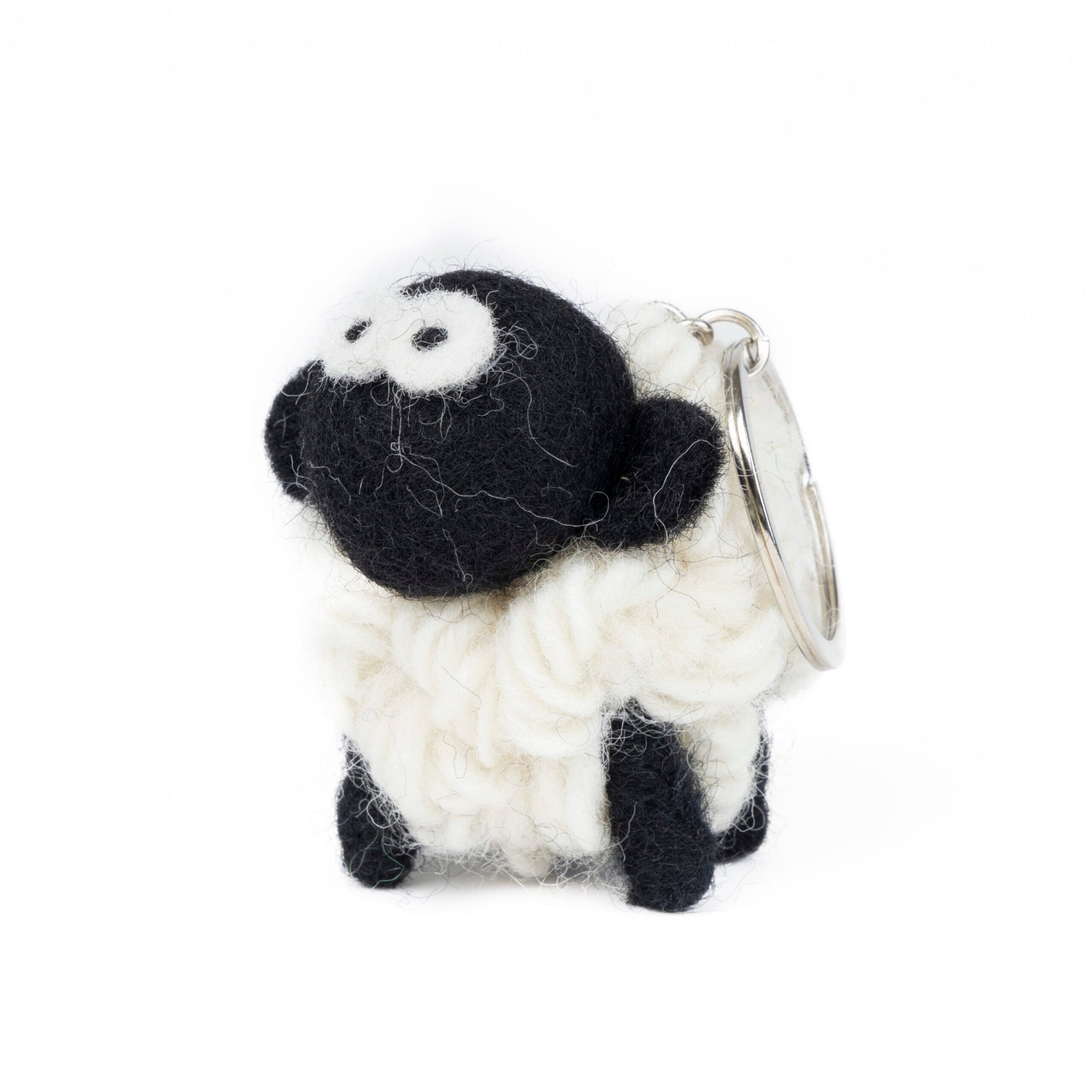 Wool sheep-shaped keychain