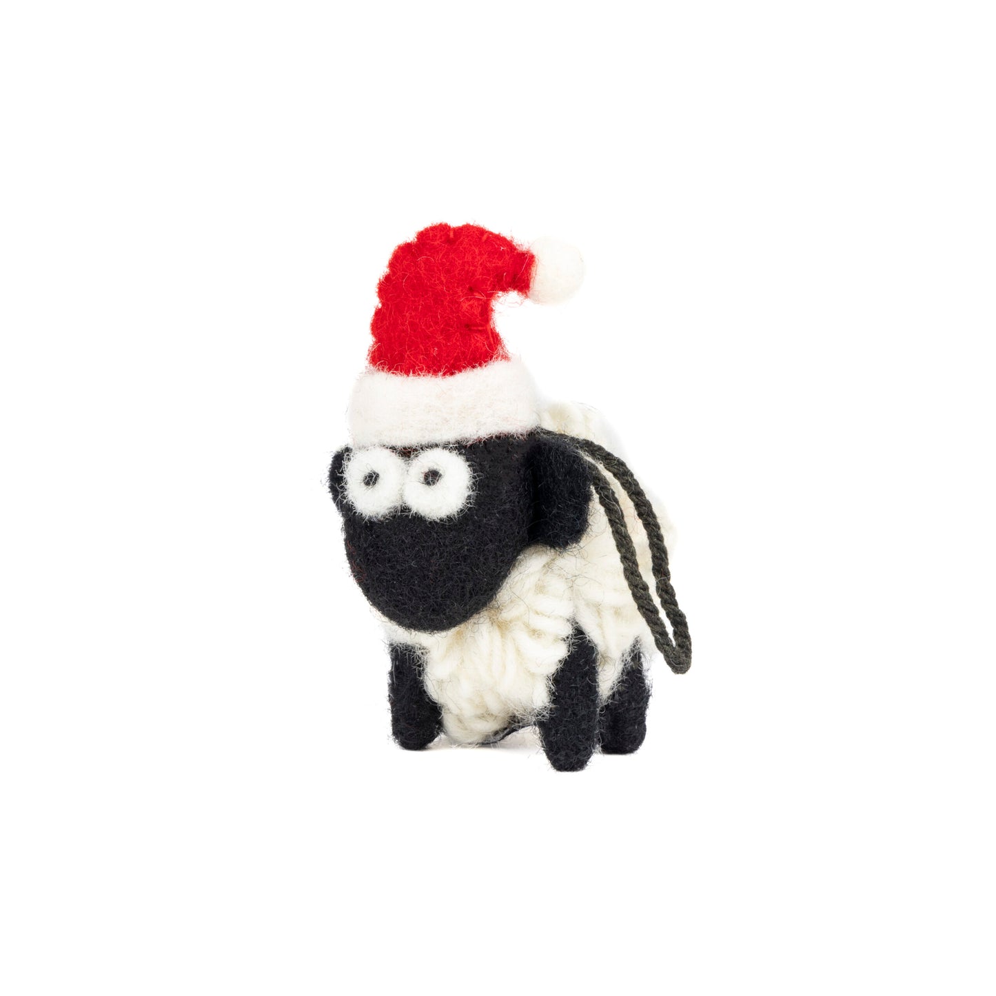Santa Hat Knitted Sheep Hanging Ornament