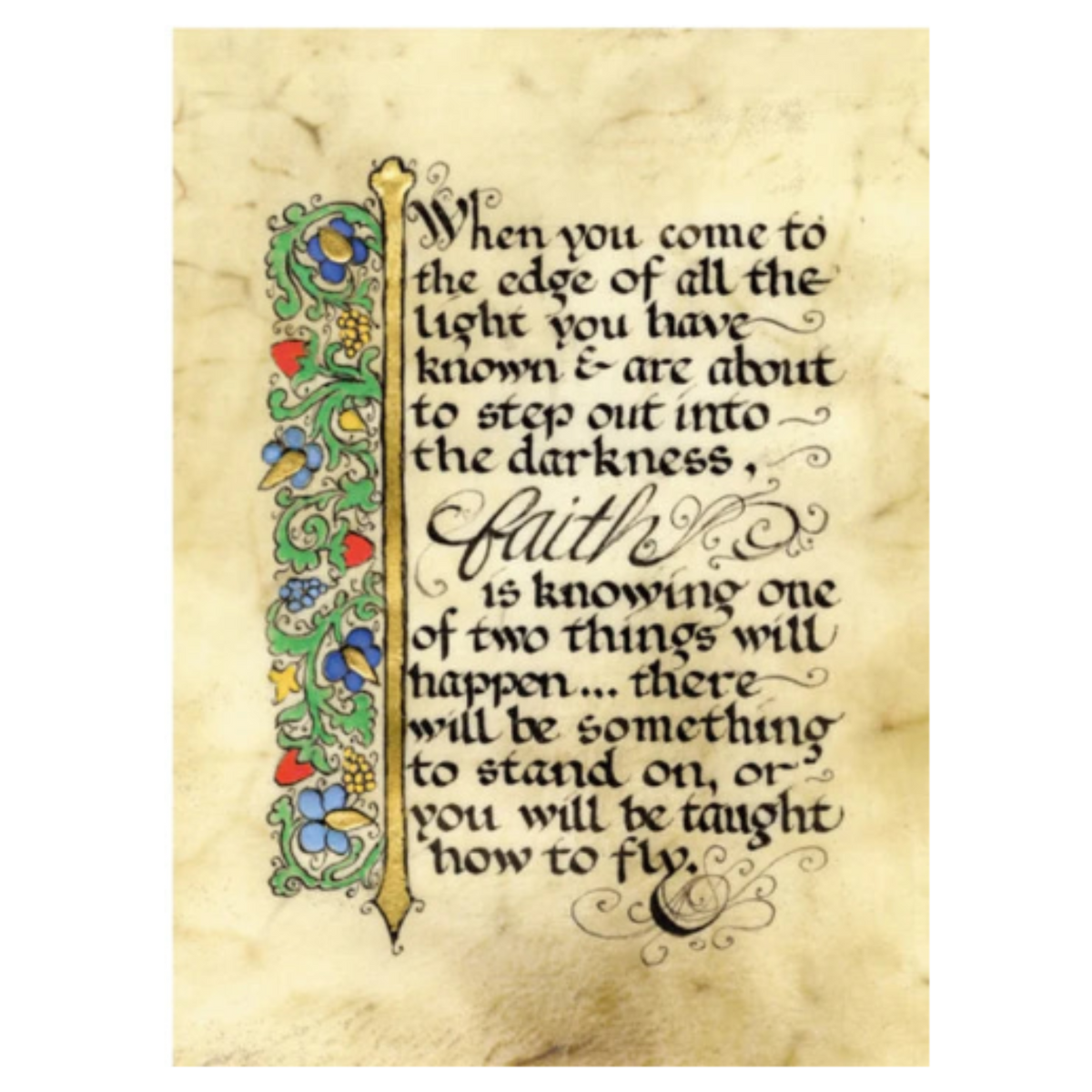 Decorative text on a textured background with ornate elements